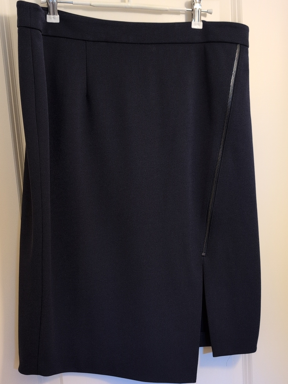 Nordstrom Brand Halogen Navy Peacoat Skirt Cute Faux Front Zipper, Side Slit, 16
